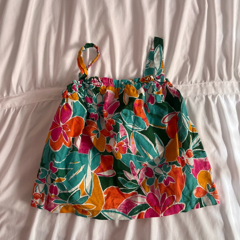 Carter's Floral Kids Dress - Green and Orange